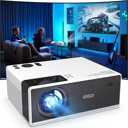 4K WiFi Bluetooth Projector, 300ANSI FHD 1080P Indoor Outdoor Home Theater, Compatible with HDMI/USB/Phone/Laptop/TV Stick