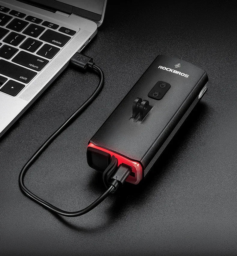 ROCKBROS Bike Light 3000LM 10000mAh Bicycle Front Light Flashlight High Brightness Type-C Bike Lamp Cycling Safety Front Lights