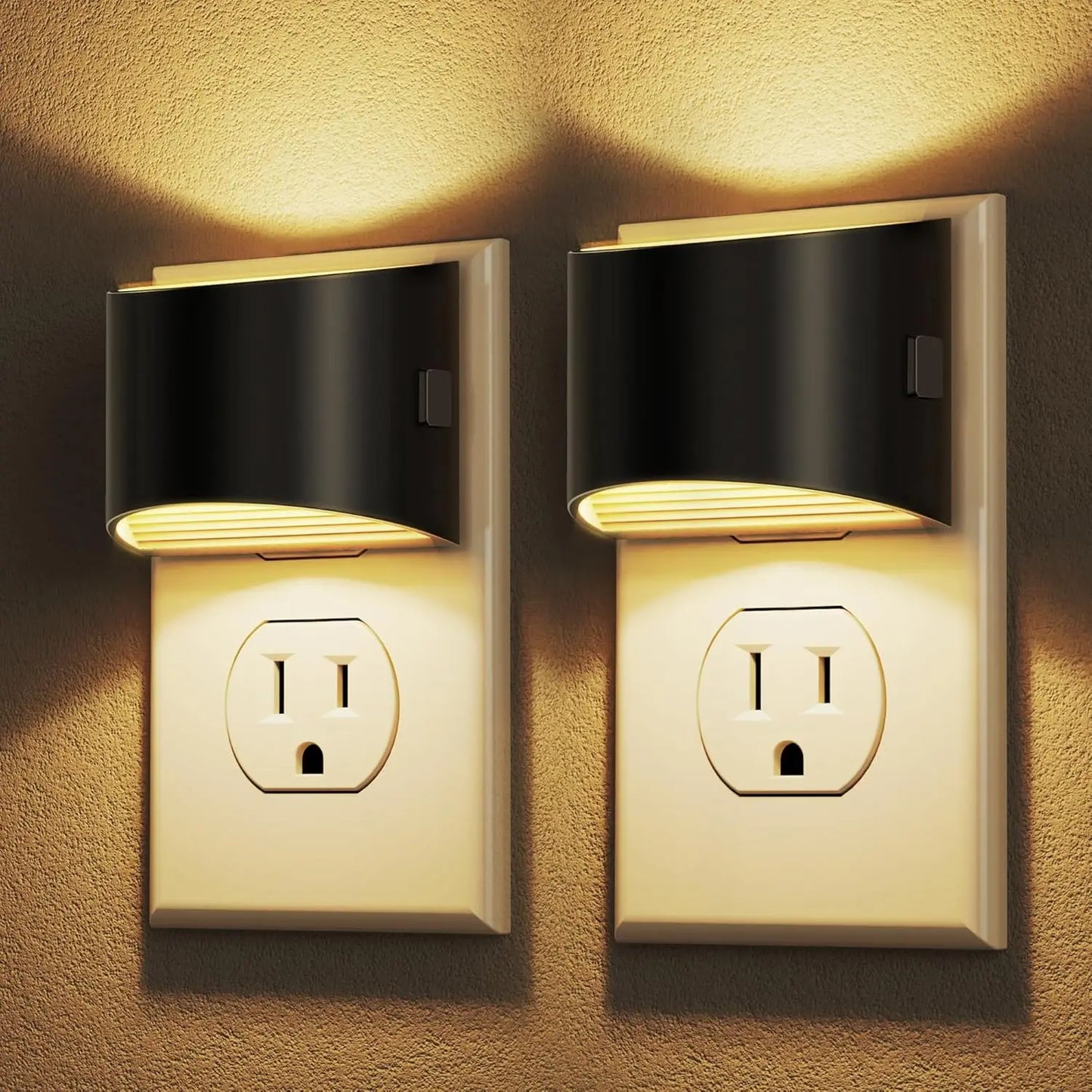 LED Night Light Plug-in Wall, 3-Level Brightness Adjustable with Dusk-to-Dawn Sensor for Bedroom, Bathroom, Hallway
