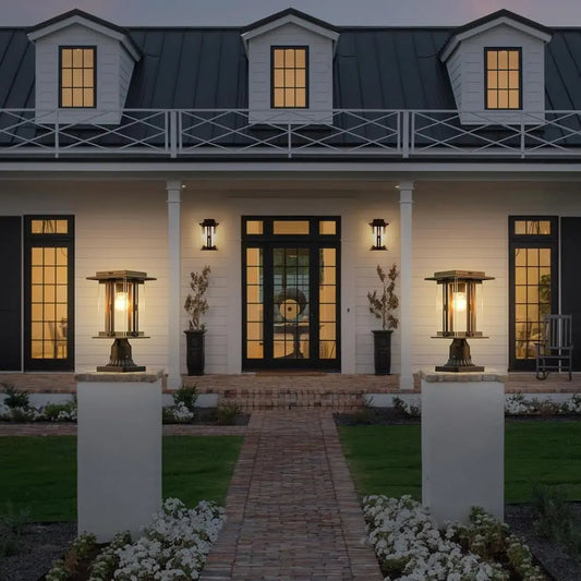 Lamp Post Light, Dusk to Dawn, Craftsman Style Post Light Waterproof, Powered with Pier Mount Base, 200 Lumens Post Lights