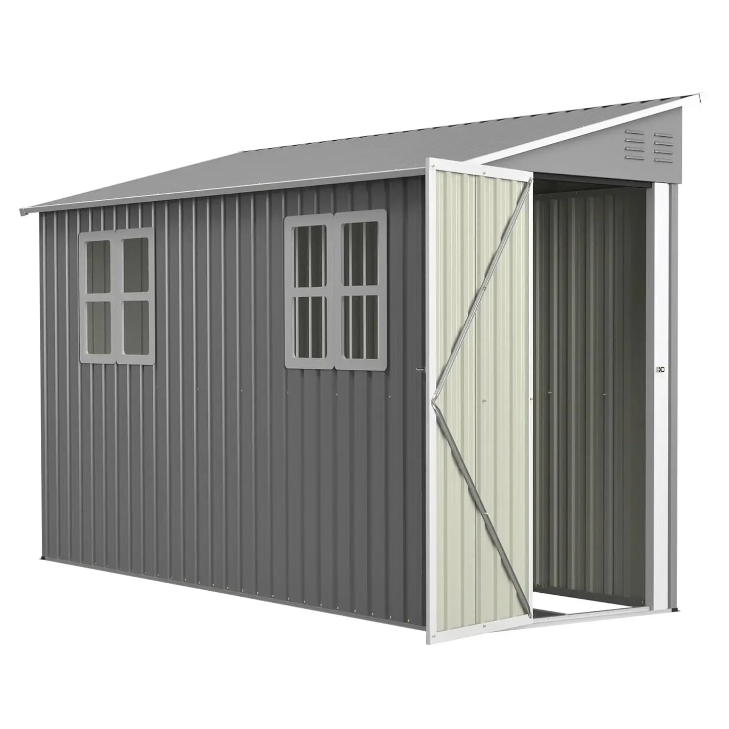 4x10 Ft Outdoor Metal Shed, Heavy-Duty Storage Shed with Floor Kit for Tools and Bikes, Lean to Shed with, Customized