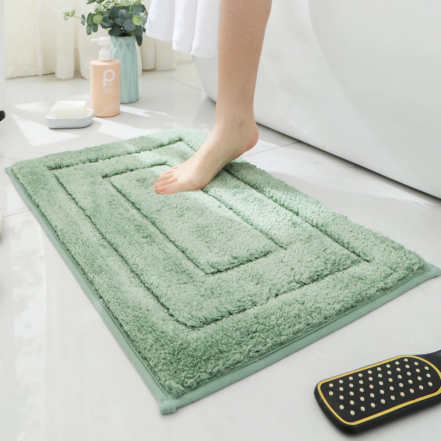 Soft Comfortable Thick Plush Floor Mat,Bathroom Floor Rug,Bedroom Carpet,Living Room Mat,Non-slip Rug,Water Absorption Anti-Slip