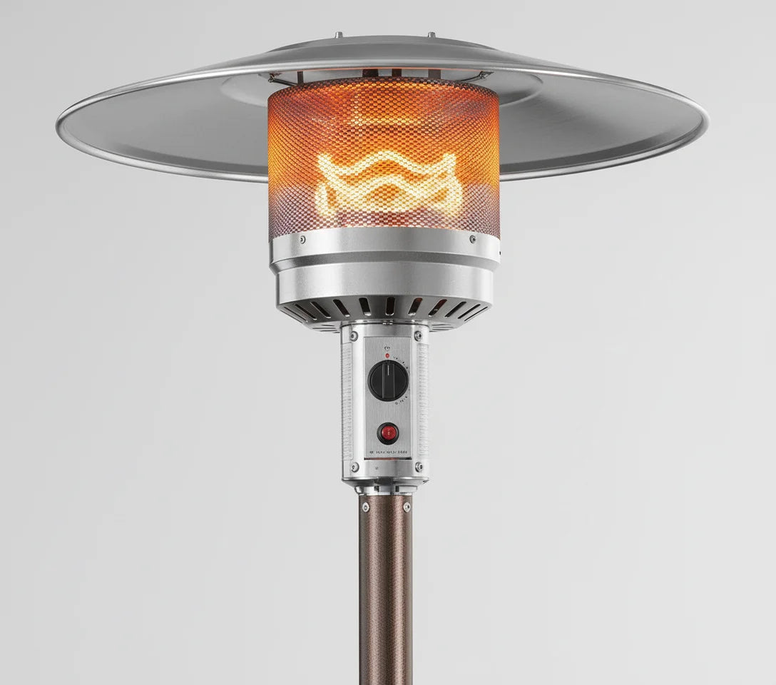 48,000 BTU Propane Patio Heater, 87" Outdoor Outdoor Heating Tower with Stainless Steel Burner & Sandbox Base, Brown