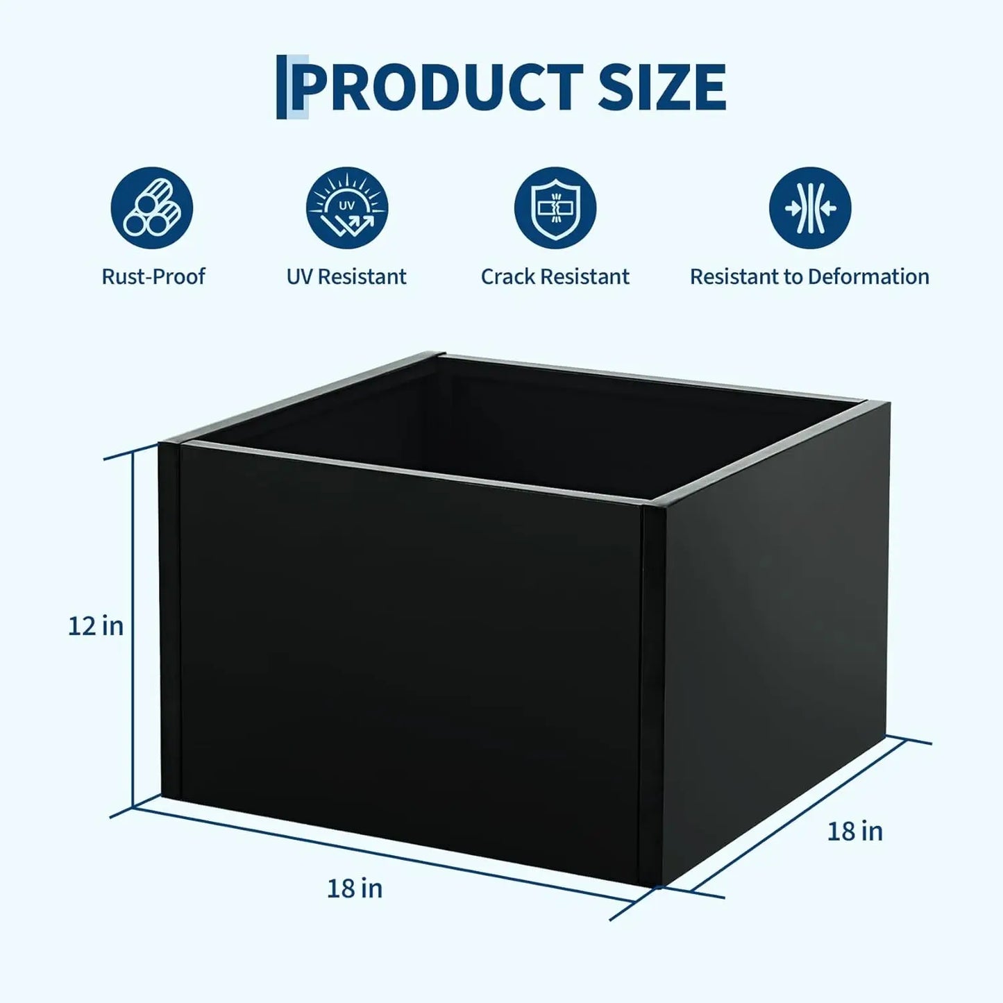 Metal Raised Bed - Compact Steel Planter Box, Tool-Free Snap-On Assembly, for Direct Ground Planting in Garden Yard  Patio Soil