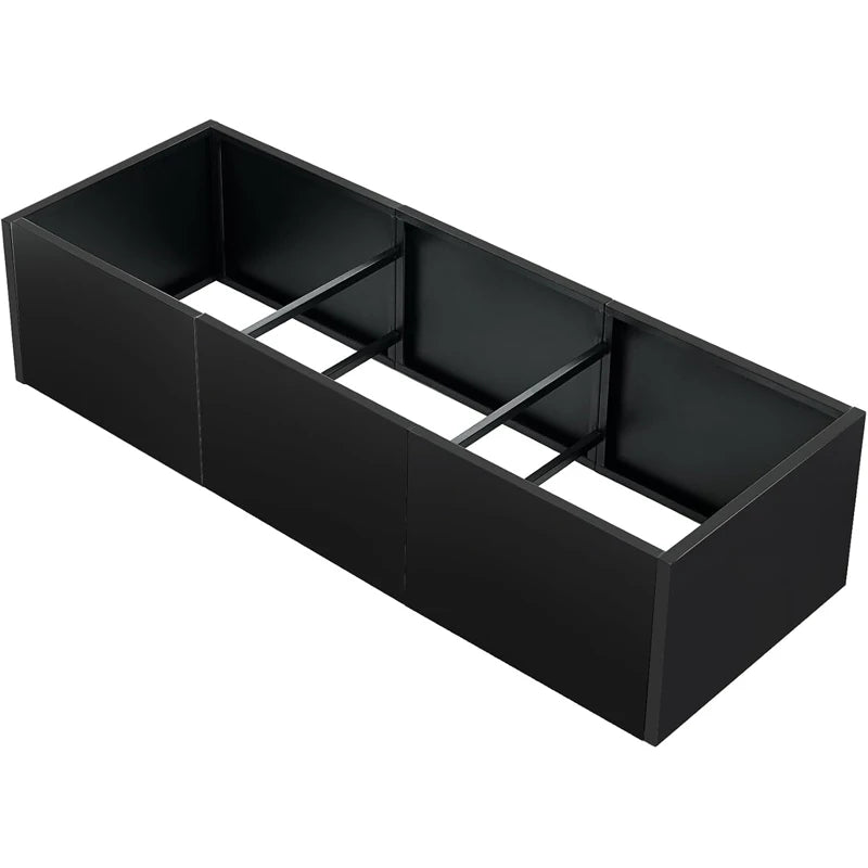 Metal Raised Bed - Compact Steel Planter Box, Tool-Free Snap-On Assembly, for Direct Ground Planting in Garden Yard  Patio Soil