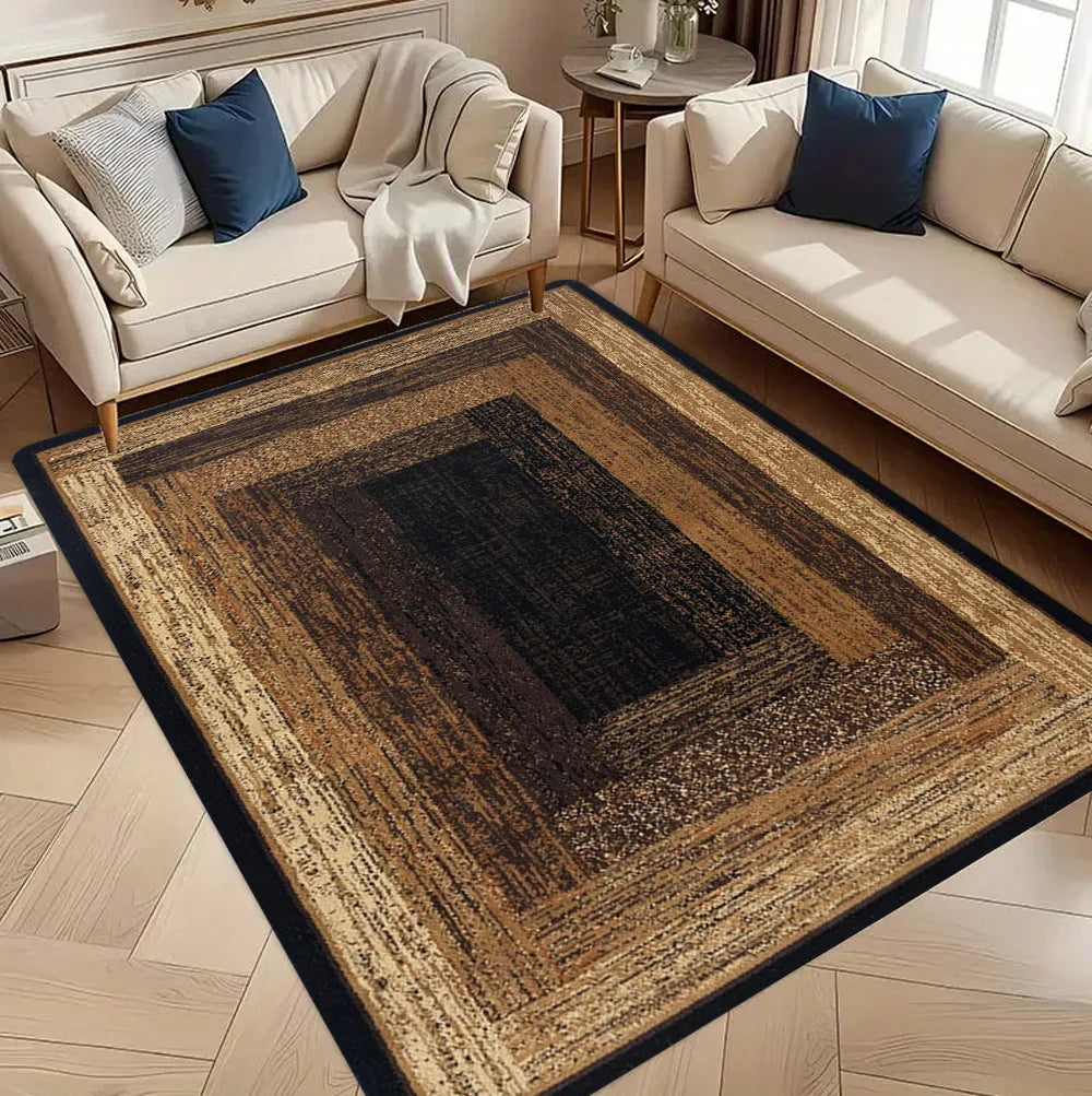 Geometric Living Room Carpet Nordic Minimalist Art Rug for Hotel Homestay Retro American Style Decor Non Slip Floor Mat