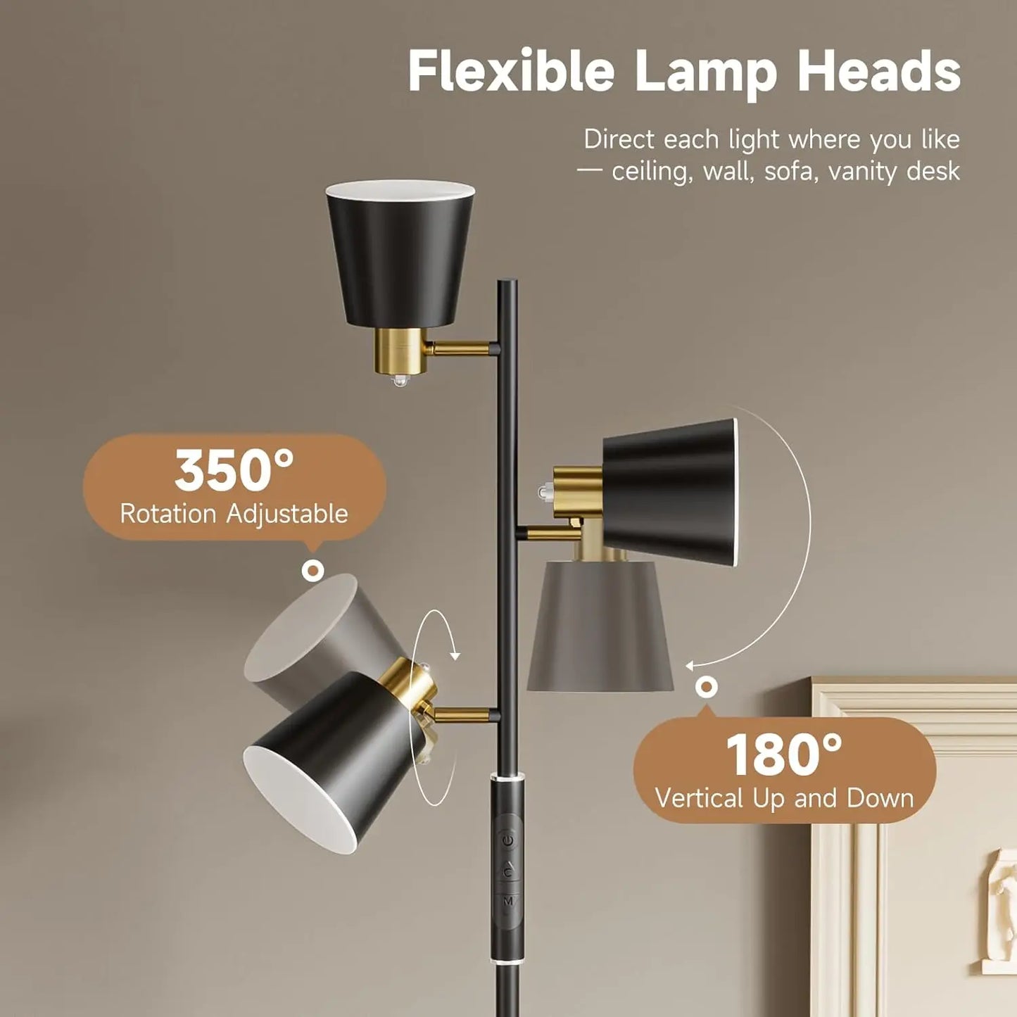 Modern LED Tree Floor Lamp with Remote, Touch Control, 4 Color Temperatures, and Dimmable Lights for Living Room