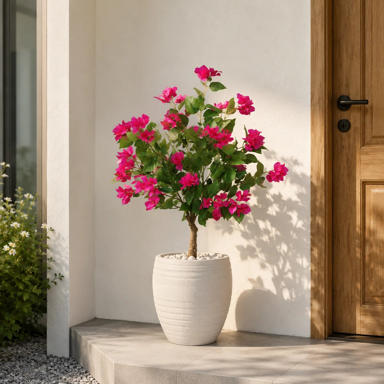 Artificial Bougainvillea Nordic INS Style Fake Plant Multi-Leaf Floor Insert Potted Flower Home Indoor Decor Landscape Ornament