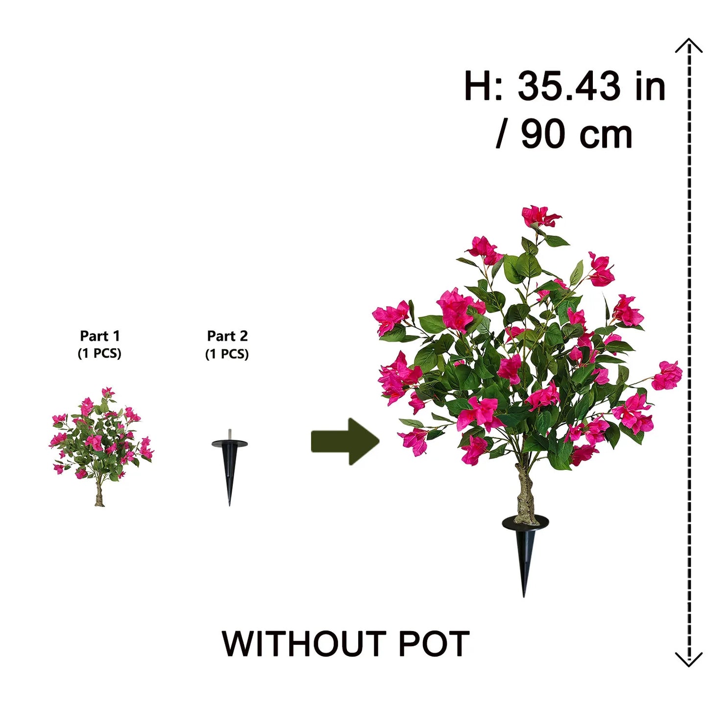 Artificial Bougainvillea Nordic INS Style Fake Plant Multi-Leaf Floor Insert Potted Flower Home Indoor Decor Landscape Ornament