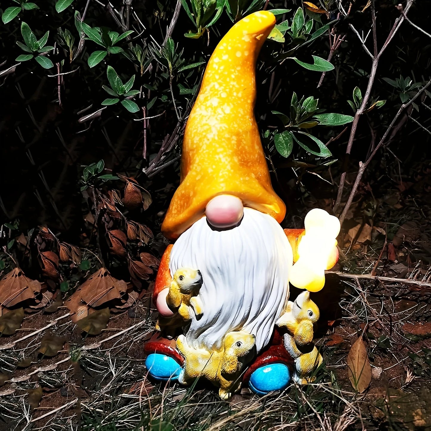 Garden Gnome Statue Solar Lights Gnomes Decorations 10Inch Outdoor Large Garden Sculptures Patio Lawn Yard Ornaments