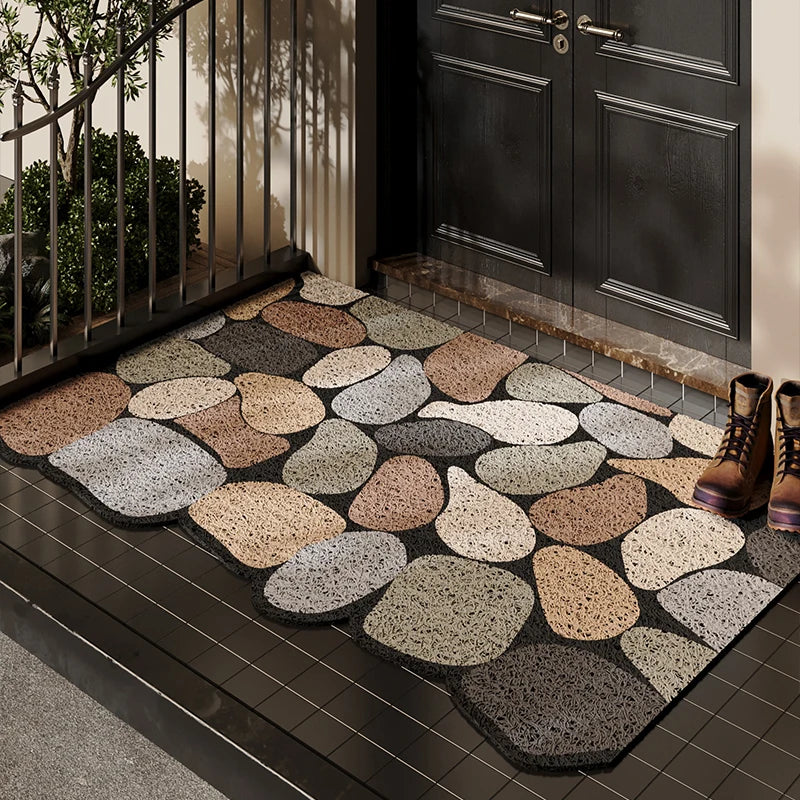 PVCsilk ring entry door floor mat Outdoor door entrance scraping mud dust foot mat Can be cut non-slip and dirt-resistant carpet
