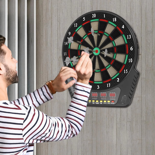 NEW Electronic Soft Tip Dartboard Set, 27 Games, 243 Variants, Includes 6 Darts, Digital Dartboard with Colorful LED