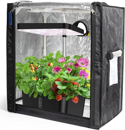 Small Indoor Grow Tent for Hydroponics and Herb Gardens, Portable Protection Enclosure for AeroGarden Systems