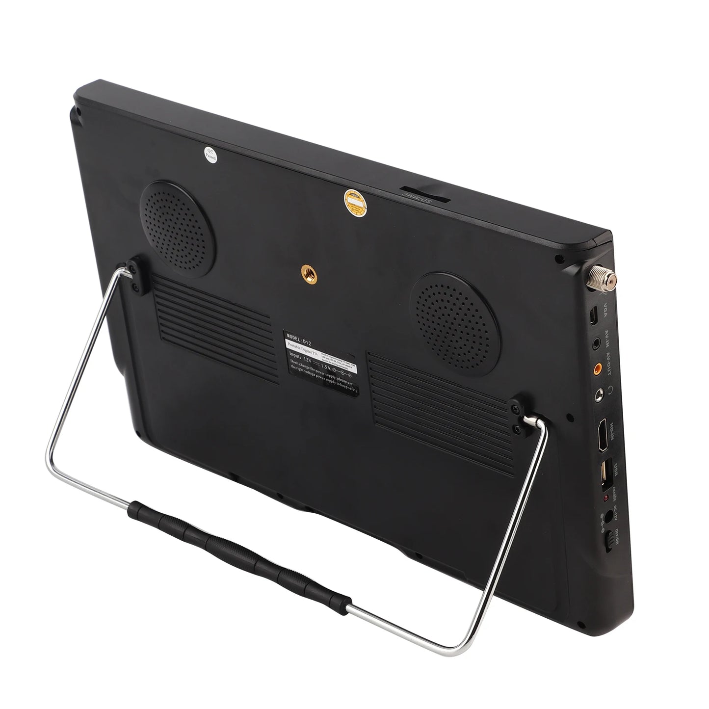 NEW 12in Color Screen 1080P Car Digital TV ATV/UHF/VHF Stereo Surrounding Car Television Mini Television Portable