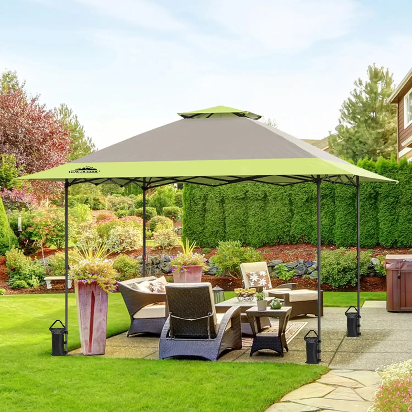 13x13 Straight Leg Pop Up Canopy Tent Instant Outdoor Canopy Easy Single Person Set up Folding Shelter w/Auto, Customized