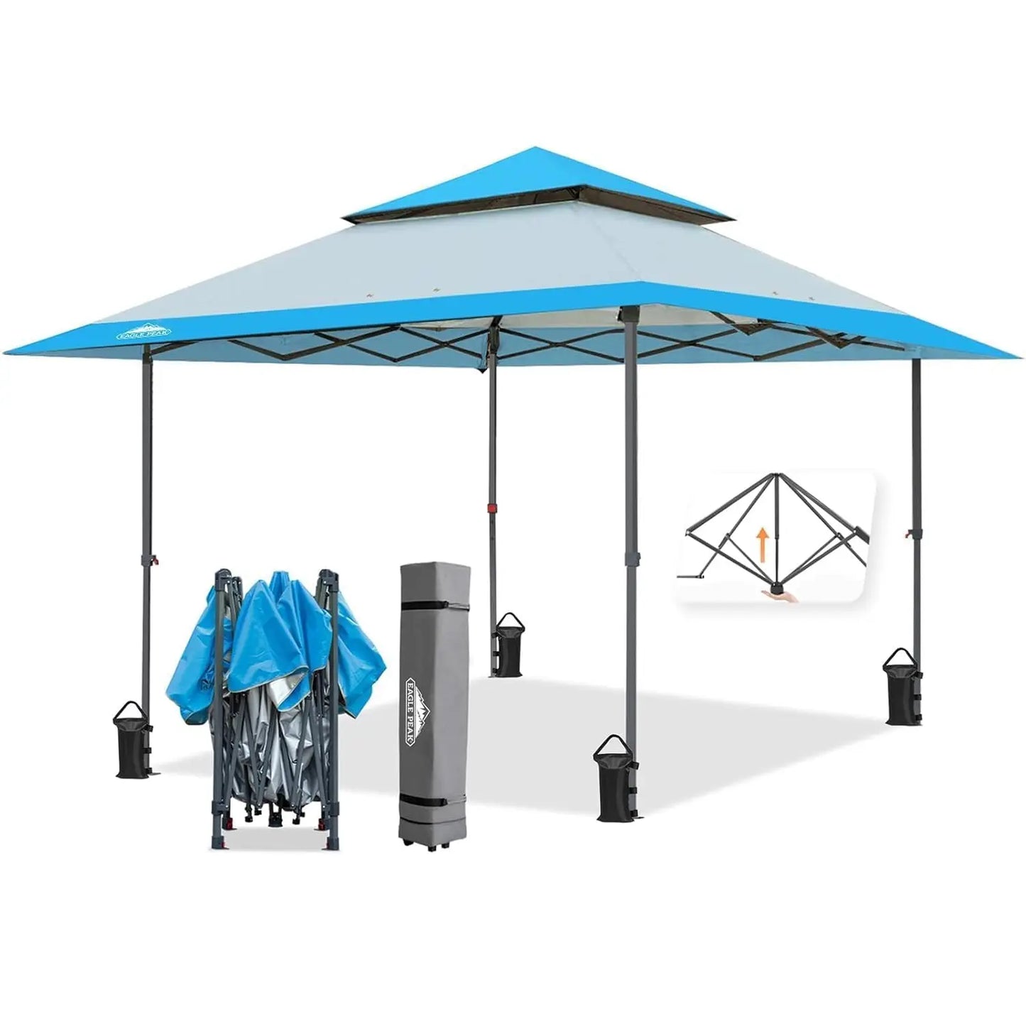 13x13 Straight Leg Pop Up Canopy Tent Instant Outdoor Canopy Easy Single Person Set up Folding Shelter w/Auto, Customized