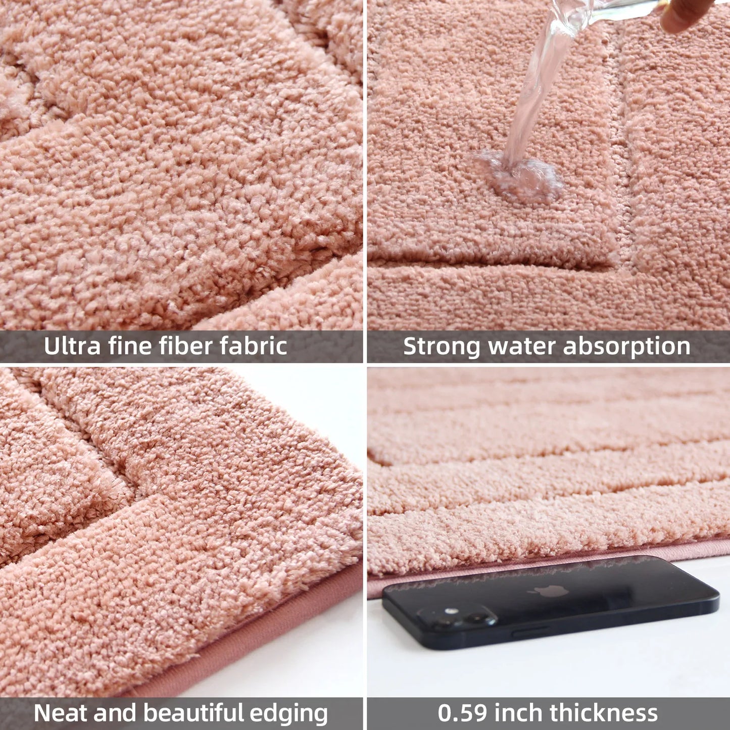 Soft Comfortable Thick Plush Floor Mat,Bathroom Floor Rug,Bedroom Carpet,Living Room Mat,Non-slip Rug,Water Absorption Anti-Slip