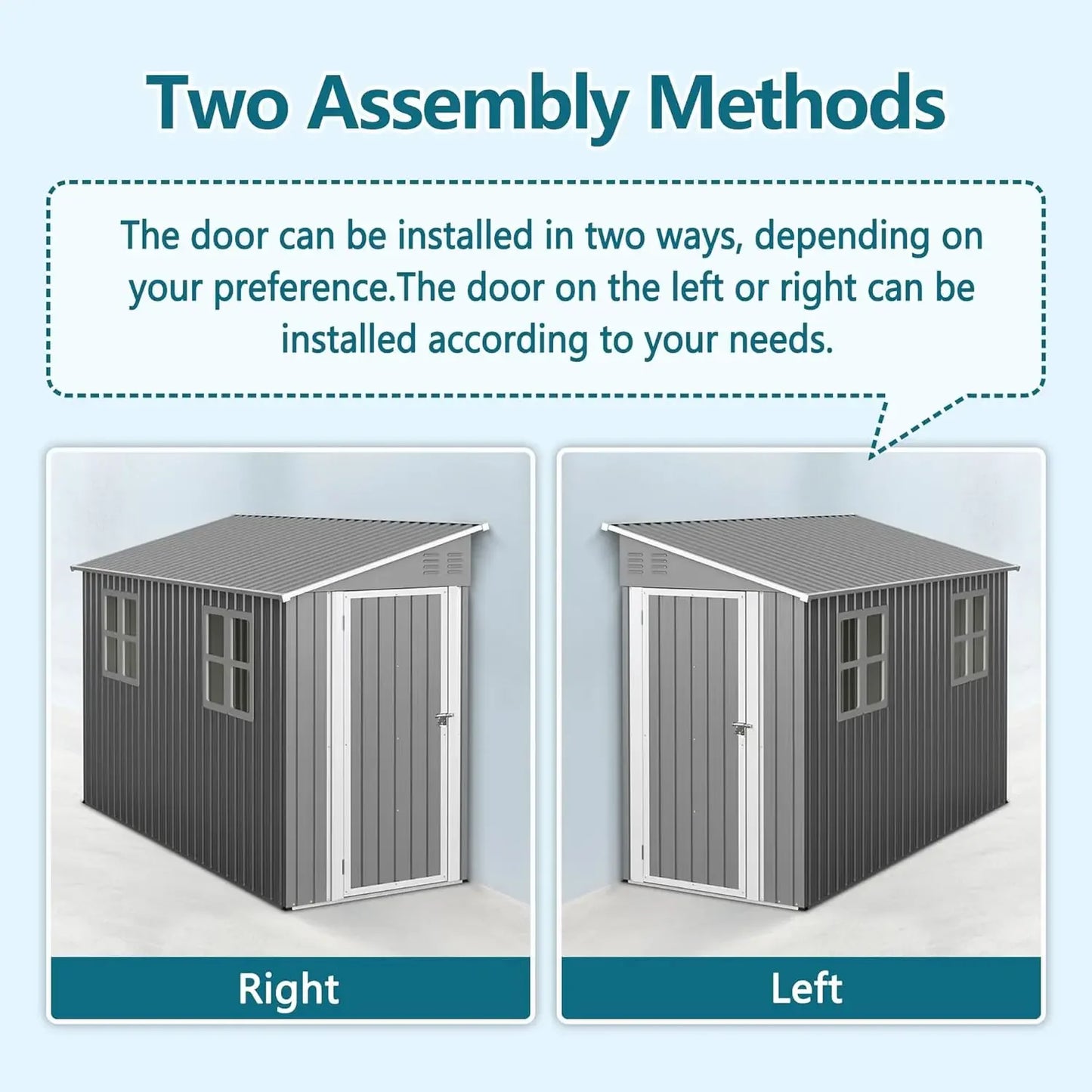 4x10 Ft Outdoor Metal Shed, Heavy-Duty Storage Shed with Floor Kit for Tools and Bikes, Lean to Shed with, Customized