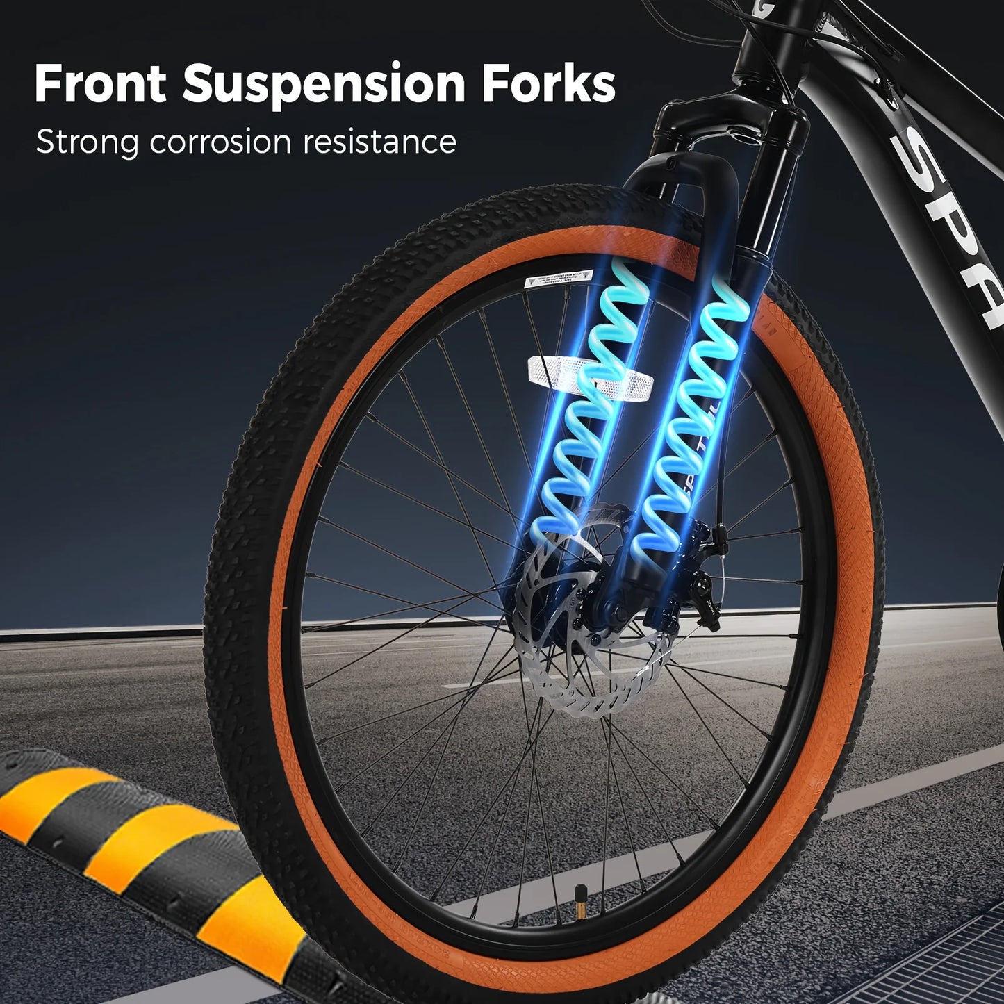 SPATIAL 27.5 Inch Mountain Bike, 21-Speed Alloy Frame Bicycle with Dual Disc Brakes and Suspension Fork