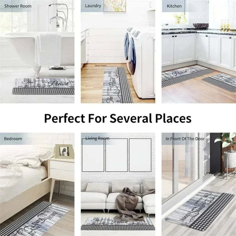 Coffee Pattern, Machine-Washable, Dirt-Trapping Rectangular Mat for Bathroom, Living Room, Doorway & Contemporary