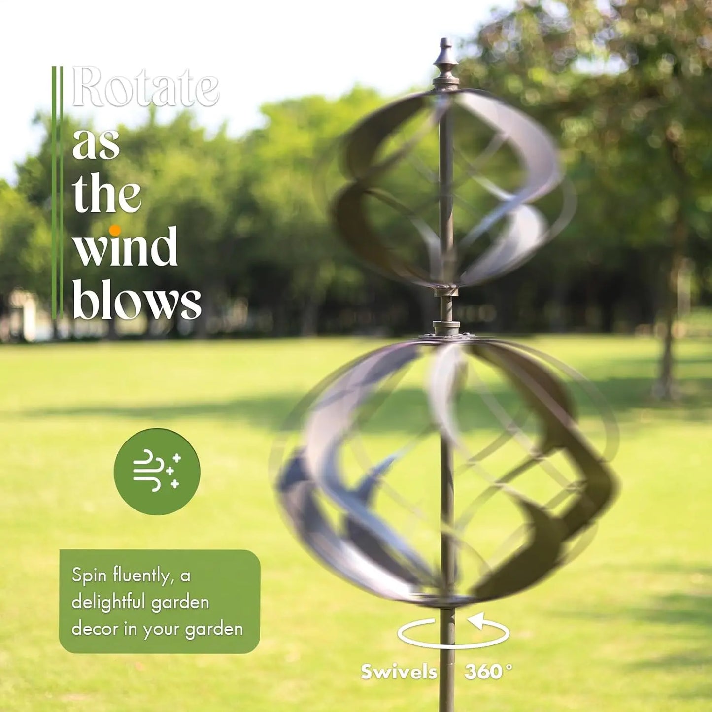 Kinetic Wind Spinners Metal Large Yard Garden Patio Lawn Ornament Decor Outdoor Height 84 Inches