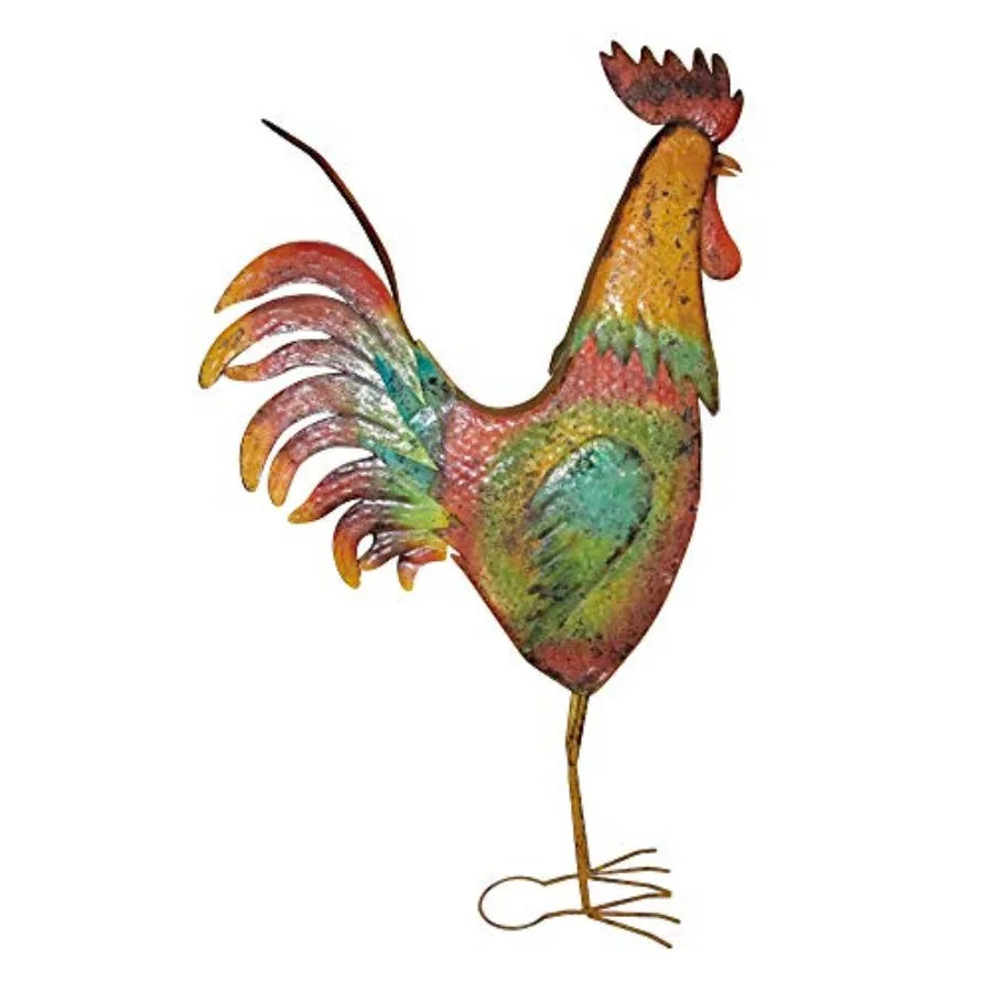Rooster Decor Garden Statue - Chicken Yard Art Sculpture Outdoor - 63 Inch - Backyard Expressions