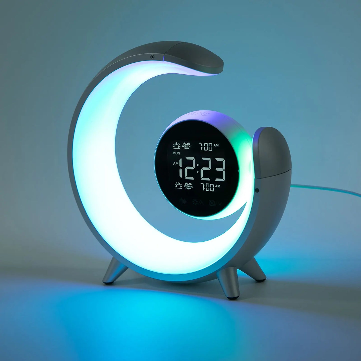 Intelligent Table Lamp Night Light Lamp Home Office Study Bedside Night Light 360° Immersive Sound for Bedrooms/Game Rooms