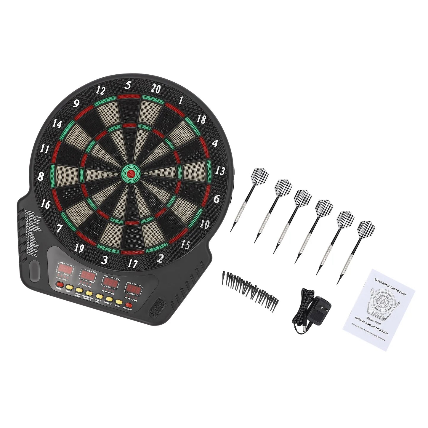 NEW Electronic Soft Tip Dartboard Set, 27 Games, 243 Variants, Includes 6 Darts, Digital Dartboard with Colorful LED