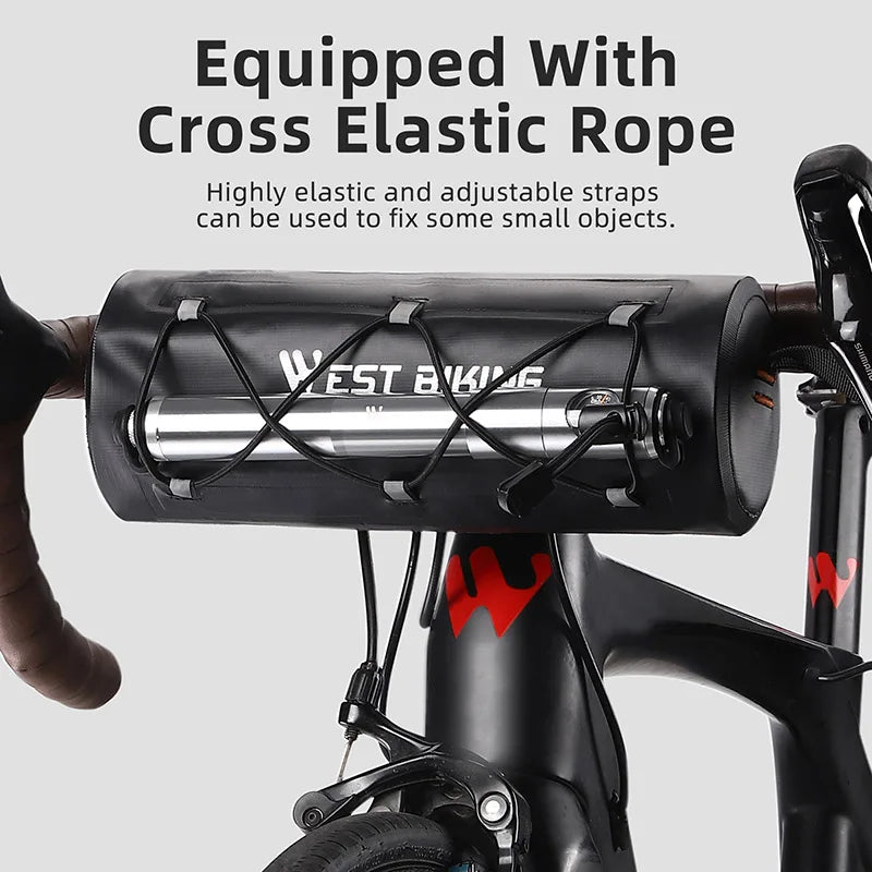 WEST BIKING Waterproof Bicycle Handlebar Bag Versatile Top Tube Bag PVC Front Bag For Cycling Travel MTB Road Bike Accessories