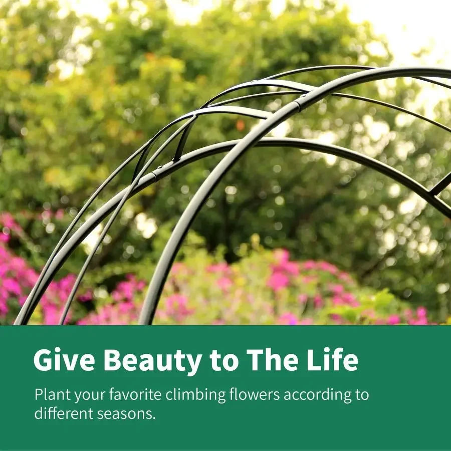 Pergola Arbor, 95.3 H x 45 W Garden Wedding Arch Curved Metal Enduring Iron Garden Arch Trellis for Climbing Plants Outdoor Cer