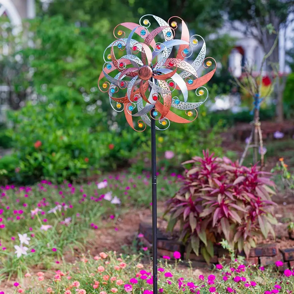 Large Wind Spinner Outdoor, 20 Inches Dia Vintage Metal Windmills, Kinetic Wind Spinners & Sculpture for Yard and Garden