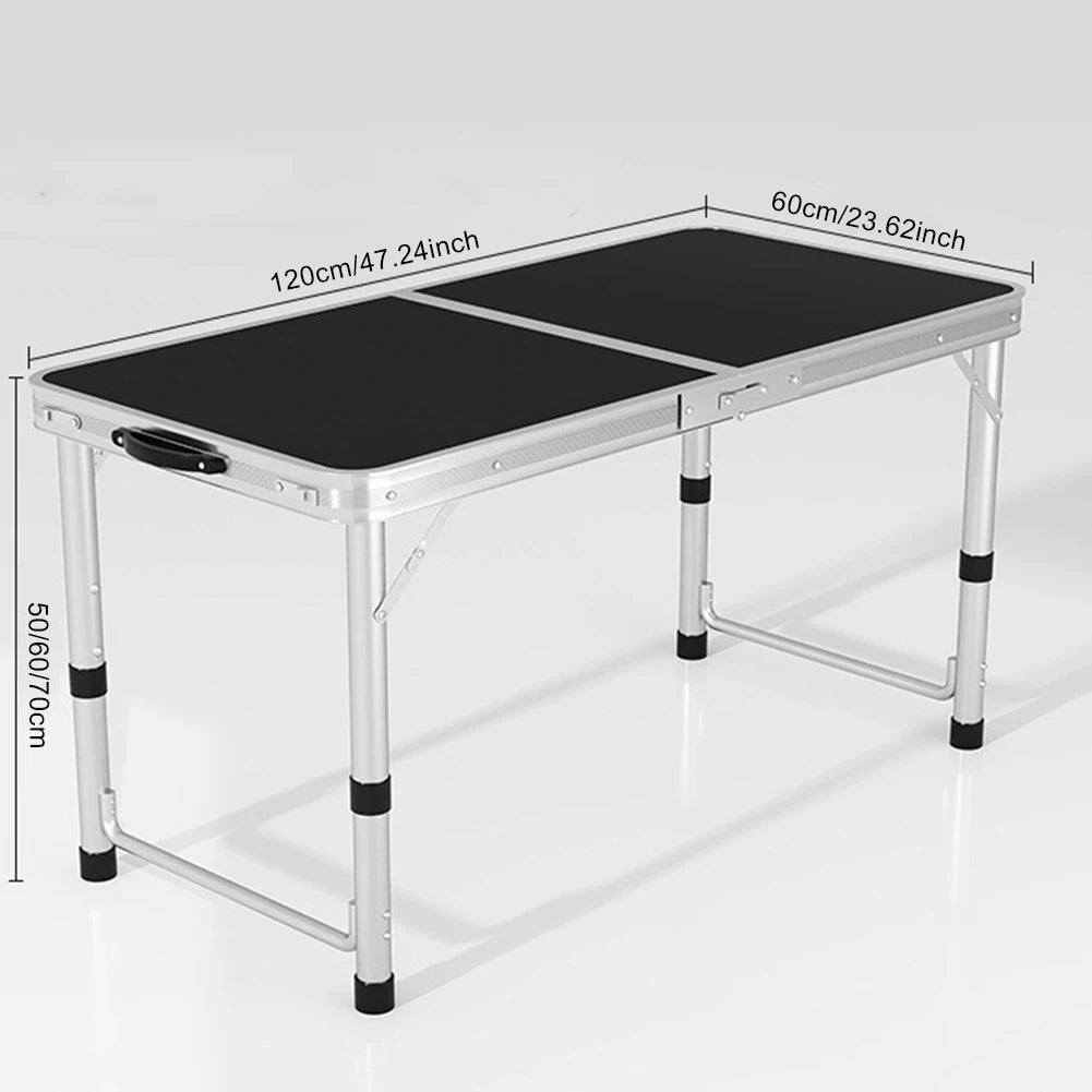 Lightweight Folding Table Portable Picnic Table with Carry Handle Folding Aluminum Camp Table for Outdoor Picnic Camping Fishing