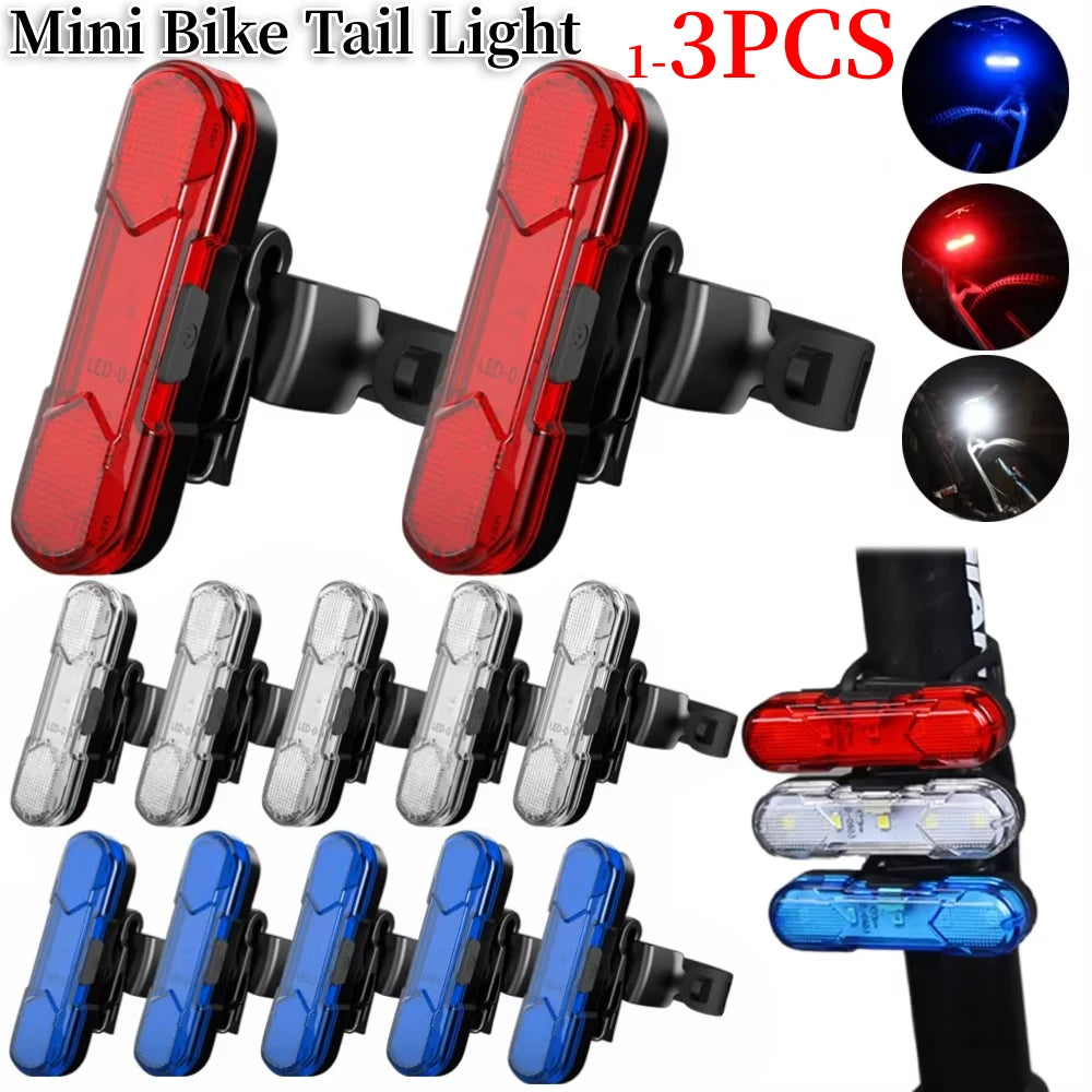 1-3PCS Bike Rear Tail Light USB Rechargeable Red/Blue/White LED Bicycle Seatpost Taillight For Night Riding Safety Warning Light