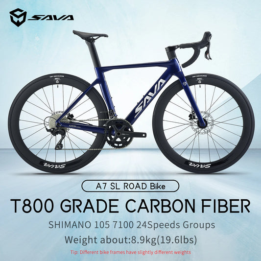 US Warehouse SAVA A7L/A7L PRO Carbon Fiber Road Bike with Shimano R7100 24-Speed Components and Hydraulic Brakes Adult Racing
