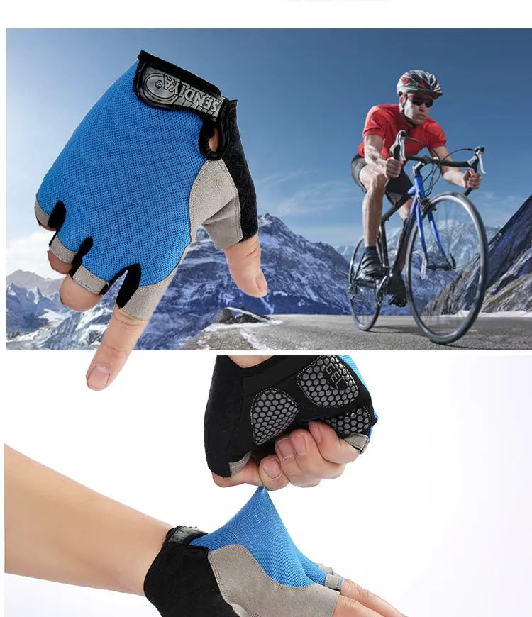 Anti Slip Shock Breathable Half Finger Gloves Men Women Half Finger Gloves Breathable Cycling Gloves Bicycle Gloves Bike Gloves